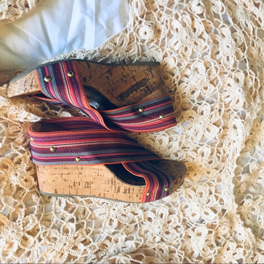 Montego Bay Club Cork Wedge Sandals  women’s 8.5